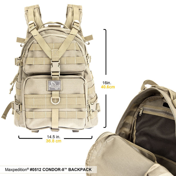 CONDOR-II BACKPACK - MAXPEDITION,Military, CCW, EDC, Tactical, Everyday Carry, Outdoors, Nature, Hiking, Camping, Police Officer, EMT, Firefighter, Bushcraft, Gear.