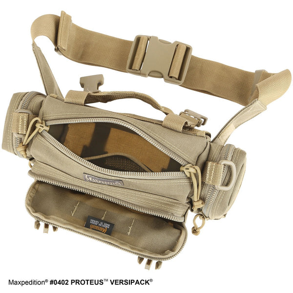 Proteus VERSIPACK - MAXPEDITION, Shoulder bag, left-side carry, CCW, EDC, Everyday Carry, Travel, Carry-on, Tourist, Adventurer, Camping, Hiking, Outdoors, concealed carry
