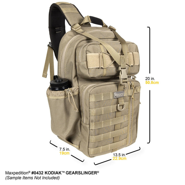 KODIAK GEARSLINGER - MAXPEDITION, Backpack, Laptop Carrier, CCW, EDC, Urban, Outdoors, Military, CCW, EDC, Everyday Carry, Outdoors, Nature, Hiking, Camping, Police Officer, EMT, Firefighter, Bushcraft, Gear, Travel