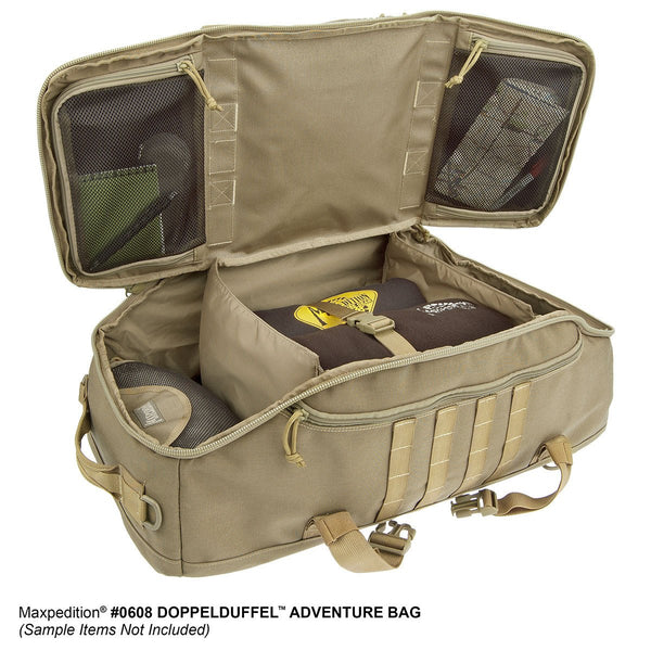 DOPPELDUFFEL ADVENTURE BAG - Travel, Luggage, Carry-on, TSA-Approved, Frequent Flyer, Adventure, Tourist,Maxpedition, Military, CCW, EDC, Tactical, Everyday Carry, Outdoors, Nature, Hiking, Camping, Police Officer, EMT, Firefighter, Bushcraft, Gear.