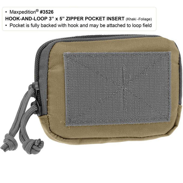 Maxpedition- Hook & Loop 3" x 5" Zipper Pocket,  Tactical, CCW, Gun Accessory, Gun Carrier, Magazine, Shooting Range, Concealed Carry Weapon Maxpedition, Military, CCW, EDC, Everyday Carry, Outdoors, Nature, Hiking, Camping, Police Officer, EMT, Firefighter, Bushcraft, Gear.