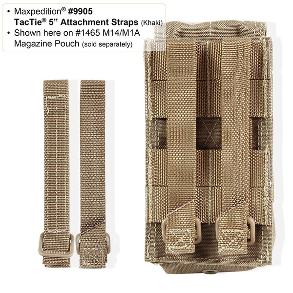 5"TacTie (Pack of 4) - Maxpedition, Molle, PALS, ATLAS compatible, Attachment, Tool-free