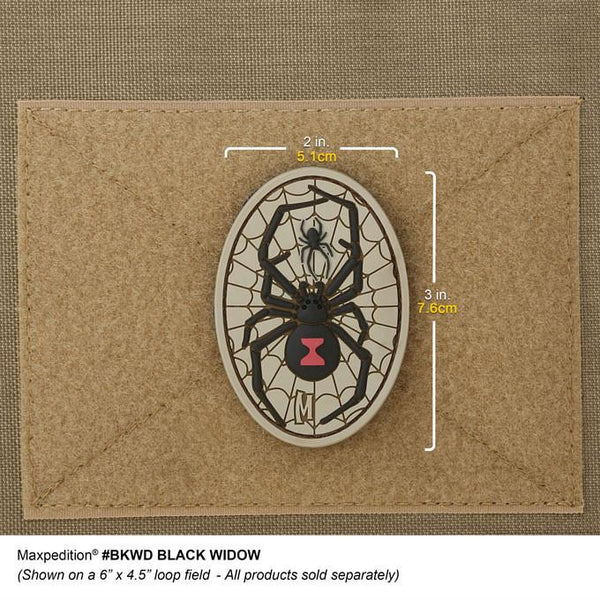 BLACK WIDOW PATCH - MAXPEDITION, Patches, Military, CCW, EDC, Tactical, Everyday Carry, Outdoors, Nature, Hiking, Camping, Bushcraft, Gear, Police Gear, Law Enforcement