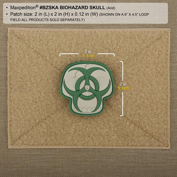 BIOHAZARD SKULL PATCH - MAXPEDITION, Patches, Military, CCW, EDC, Tactical, Everyday Carry, Outdoors, Nature, Hiking, Camping, Bushcraft, Gear, Police Gear, Law Enforcement
