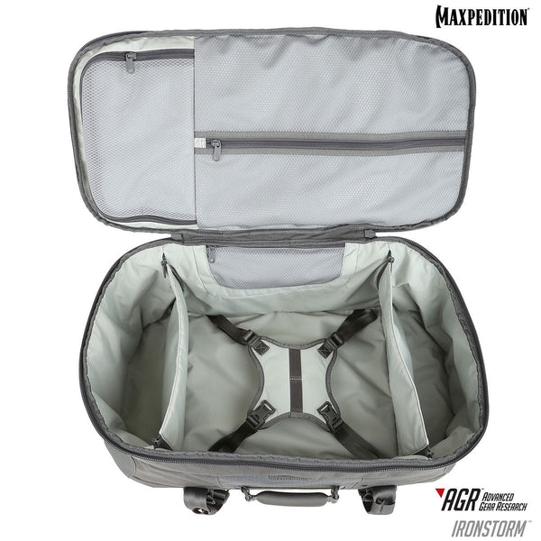 Maxpedition's Ironstorm Adventure Travel Bag comes with an internal compression bib for securing contents.