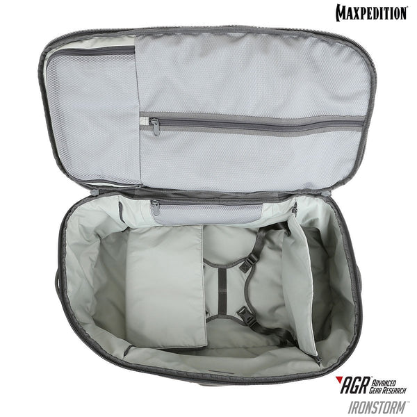 Maxpedition's Ironstorm Adventure Travel Bag comes with an internal compression bib for securing contents.