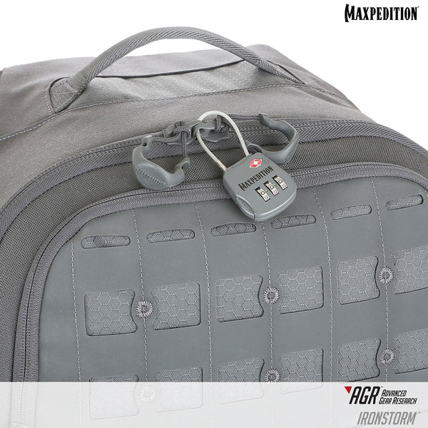 Maxpedition's Adventure Travel Bag is equipped with a quick access slip pocket with zipper garage.