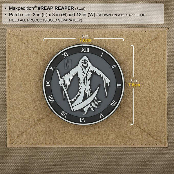 REAPER PATCH - MAXPEDITION, Patches, Military, CCW, EDC, Tactical, Everyday Carry, Outdoors, Nature, Hiking, Camping, Bushcraft, Gear, Police Gear, Law Enforcement