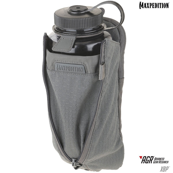 XBP Expandable Bottle Pouch - MAXPEDITION, Water Carrier, Attachable Bottle Carrier, Outdoor, Tactical, Adventure gear, low profile, fits most bottle sizes. 