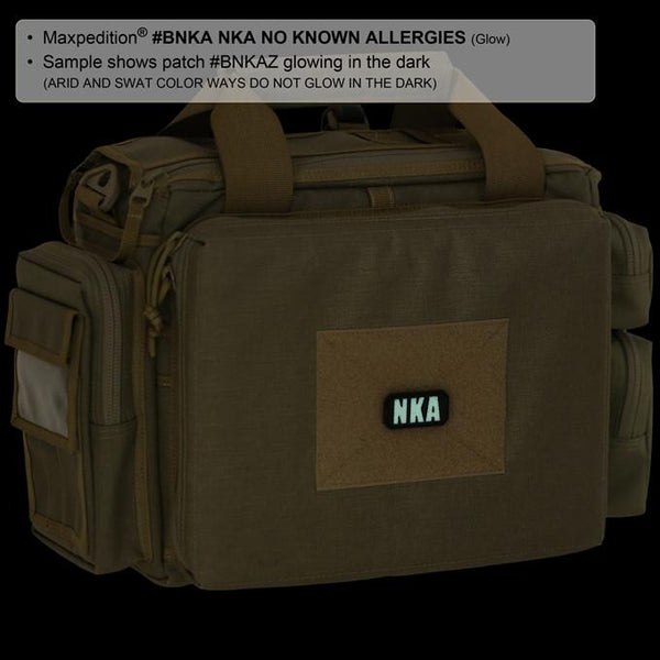 NKA NO KNOWN ALLERGIES PATCH - MAXPEDITION, Patches, Military, CCW, EDC, Tactical, Everyday Carry, Outdoors, Nature, Hiking, Camping, Bushcraft, Gear, Police Gear, Law Enforcement