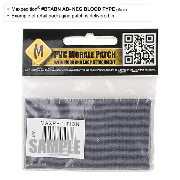 AB- BLOOD TYPE PATCH - MAXPEDITION, Patches, Military, CCW, EDC, Tactical, Everyday Carry, Outdoors, Nature, Hiking, Camping, Bushcraft, Gear, Police Gear, Law Enforcement